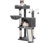 Árbol rascador para gatos de 106 cm para interiores con autolimpiador poste rascador de sisal gran condominio plataforma