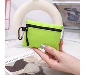 Monedero informal de tela de buey de estilo coreano, monedero con cremallera de Color sólido, bolso para artículos pequeños, tarjetero, cartera, bolsa de almacenamiento de tarjetas de viaje