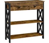 Consola Recibidor Mesa de Entrada Estrecha Vintage Mueble Auxiliar Madera con Cajon Grande para Salón, Entrada, Pasillo Blanco 80×30cm×80cm