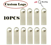 10PCS/LOT USB Chip Stick Memory Flash Real Capacity Mini  4gb 8gb 16gb 32g Metal Pendrive 2.0 Photography Bulk Gifts Memory Disk