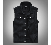 Moda Hombres Primavera Verano Otoño Denim Chaleco,Negro Casual Chalecos Chalecos,Chaleco de la Juventud de refrigeración Chalecos,Chaqueta de trabajo Chalecos