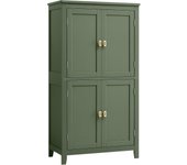 Mueble de Baño, Armario de Baño, Armario de Cocina, Armario Almacenaje con 2 Cajones y 2 Puertas, Estante Regulable, 30 x 60 x 110 cm, Blanco BBC551P31