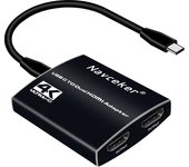 USB C to 2 HDMI Dual 4K Displays Digital AV Adapter for 2020-2016 MacBook Pro, Mac Air/iPad Pro, Dell XPS 13/15,Surface Pro 7/Go