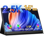 UPERFECT 2.5K Portable Gaming Monitor 16" 2560X1600 QHD 16:10 with HDR FreeSync Type-C HDMI External Screen for PS4 PS5 Switch
