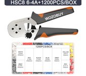 Hexagonal Ferrule Crimp Tool Wire Ferrule Crimping Tool HSC8 6-6 Self-adjustable Ratcheting Crimper for AWG23-10(0.25-6.0mm²)