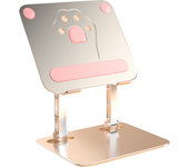 Soporte de tableta de metal completo Soporte giratorio de 360 grados para computadoras portátiles de hasta 17 pulgadas con Soporte y almohadilla antideslizante de silicona