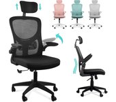 Silla oficina Ajustable y Reclinable con Soporte Lumbar, Reposacabezas Ajustable, Plegables, Malla Transpirable, Ruedas Giratorias 360° Soporta hasta 120kg