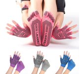 Fitness Gloves Outdoor Sportswear Cycling Socks and Gloves Set Half Finger Gloves Yoga Glove & Sock Set Sports Five-toed Socks