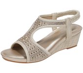 Sandalia Roman fashion women's fairy style new mid heel elastic rhinestone wedge sandals