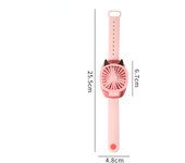 Mini Reloj portátil con Correa de muñeca, ventilador de mano, Carga USB, Pequeños ventiladores cargables con Luces LED de Colores, Diseño de gato de carton