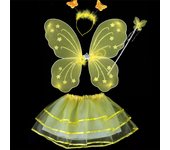 Colorful Kids Fairy Tutu Skirts Princess Costume Sets Wand Headband Wear Butterfly Wings