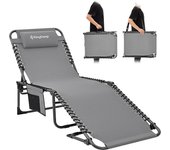Plegable Exterior, Respaldo Ajustable en 5 Posiciones, Silla de Playa, Cama de Camping con Almohada para Playa Piscina Vacaciones Exterior ¡Disponible en dos versiones diferentes! Elige tu opción a continuación