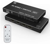 8K Switch 3x1 5x1 8K@60Hz 4K@120Hz HDMI 2.1 Switcher Selector Box 5 in 1 out with IR Remote HDR HDCP2.3 for Xbox PS4 PC TV
