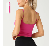 Summer Women Fashion Solid Color Suspender Tops Pleats Women Breathable Gym Push Up Workout Running Sports Yoga Clothing