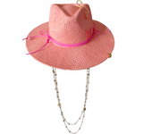 Personal design summer straw hat DIY handmade hat pearl chain jazz hat sun hat new letter hat beach hat female sombrero