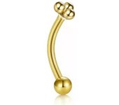 2Pc Ball Banana Ring Belly Daith Helix Earring Body Jewelry Stainless Steel Eyebrow Rings Piercing Stud Curved Barbell
