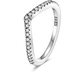 High heart silver ring, red fashionable cubic zirconia, stars, moon, flowers, wedding fashionable jewelry, gifts Mother's Day Gift