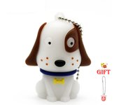 Cute Dog USB Flash Drive 64GB Cartoon Pen Drive 32GB Creative Gifts for Children Memory Stick 16GB Free Key Chain U Disk 8GB 4GB