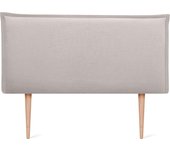Cabecero de Lino Natural Liso con Ribete Cabezal Tapizado Cama Dormitorio Moderno Top Trending (Beige, 160x105cm con Patas (Camas 150/160))