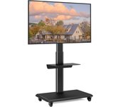 Soporte Pie con Ruedas para Televisiones de 26 32 40 42 43 47 49 50 55 60 65 Pulgadas, Suelo con Balda, la Placa Giratoria y Altura Ajustable MAX VESA 400x400mm