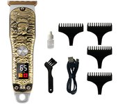 Electric Hair Clippers Vintage Steel Blade Men Shaver with 4 Guard Comb for Male Home Travel Hair Trimmer