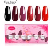 Clou Beaute 8ml Gift Set Kit UV LED Gel Varnish Soak Off Nail Art Gel Nail Polish Pure Nail Color Base Coat No Wipe Top Coat