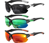 Gafas de sol deportivas polarizadas para hombre: gafas de sol de media montura con protección UV para correr y pescar