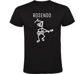 Camiseta Negra con Logotipo de Rosendo Mercado Hombre 100% Algodón  Mangas Cortas