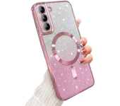 Glitter Bright Cover For Samsung Galaxy S24 S23 S22 S21 S20 Ultra Plus FE Case Note20 Ultra Plating Wireless MagSafe Magnetic