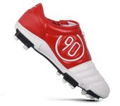 Mens High Tops Soccer Shoes FG Cleats Firm Ground Trainers Red Blue Football Boots