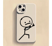 Cute Cartoon Matte Silicone Phone Case For iPhone 11 12 13 14 15 Pro Max XR XS X 7 8 Plus SE Soft Back Cover