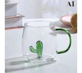 Taza transparente de café con zumo de desayuno en casa, Rose 3D with Mango, Taza de leche y té, Copa de Cristal