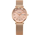 Nuevo reloj para mujer, reloj mecánico automático con calendario doble luminoso a prueba de agua a la moda para mujer