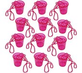 12 Pcs Bridal Shot Glass Chain, Bead Necklace Small Wine Glass Bachelor Party Necklace for Bachelorette Beach Trip New