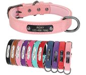Perro personalizado Cuero PU, Collar de Perro personalizado, Collares mascotas grabado Free para Perros Pequeños, medianos