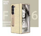 Genuine Leather Cover For Samsung Z Fold 6 5 4 3 Fold5 Case Plating Frame Hinge Glass Screen