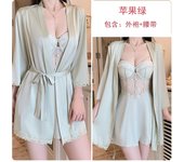 Dz Rose Allure Backless Low-Cut Dress With Chest Pads, Hot See-Through Cutout Women's Nightgown, Outerwear, Home Wear Set 4141
