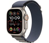 Apple Watch Ultra 2 (GPS + Cellular 49 mm) Red Titanium Case with Blue/Black Trail Loop, M/L (Premium Renewal)