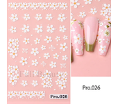 1Pcs Sakura Stickers For Nails 5D Embossed Spring Cherry Blossom Tulip Peony Flowers Petals Sliders Manicure Decoration