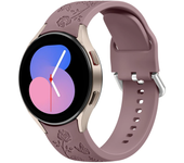Correa de reloj grabada con flores de 20mm para Samsung Galaxy Watch 6/5/4 40mm/44mm 5Pro 45mm Watch 6 4 Classic 43mm/47mm 42mm/46mm