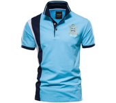 Verano nuevo cuello de solapa deporte hombre algodón POLO moda casual bordado camiseta manga corta