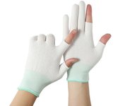 Protection Sun Protection Outdoor Cycling Solid Color Men Nylon Gloves Show Two Fingers Touch Screen Gloves Anti-skid Mittens
