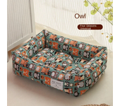 Square Lattice Dog Bed Detachable Washable Pet Bed Cat Nest Double-sided Usable Cotton Pad Sleeping Bag for Big Small Cat