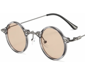 Gafas De Sol redondas para hombre y mujer, lentes Retro Steampunk, De diseñador De marca, montura De Metal