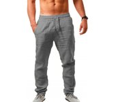 Pantalones sueltos de lino y algodón para hombre, pantalones informales de verano para hombre, pantalones de talla grande