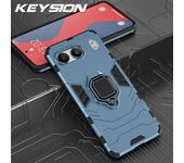 KEYSION Shockproof Armor Case for OnePlus Nord 4 Soft Silicone+PC Ring Stand Holder Phone Back Cover for OnePlus 1+ Nord 4 5G