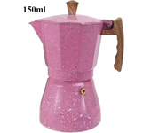 Cafetera Moka de aluminio rosa, cafetera Latte reutilizable, estufa italiana, cafetera Espresso Moka hecha a mano para uso en cafetería en casa