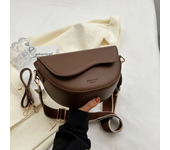 Señoras retro de color sólido solapa pequeña bolsa de silla de montar, bolsa bajo el brazo, la moda de cuero de PU, correa de hombro ancho crossbody bolsa, versátil pequeña bolsa cuadrada