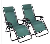 【PACK 2 SILLAS】 Silla plegable gravedad cero tumbona ajustable sillón reclinable con reposacabeza gravedad, medida 165x65x110 peso 6kilos cero para playa, jardín, terraza, patio