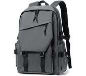 Mochila de 14 pulgadas de poliéster impermeable de color sólido simple para hombre Mochila de moda para estudiantes de pareja